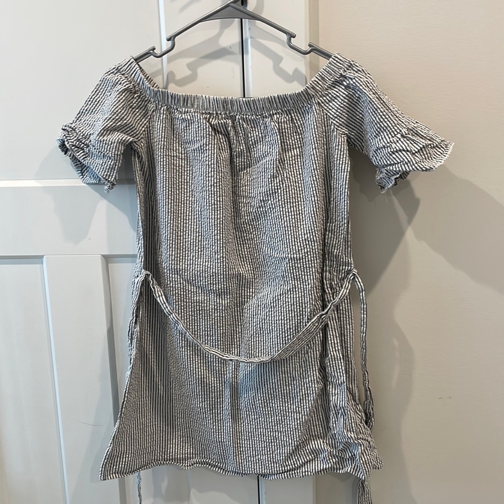 Pink Lemonade seersucker dress womens size S